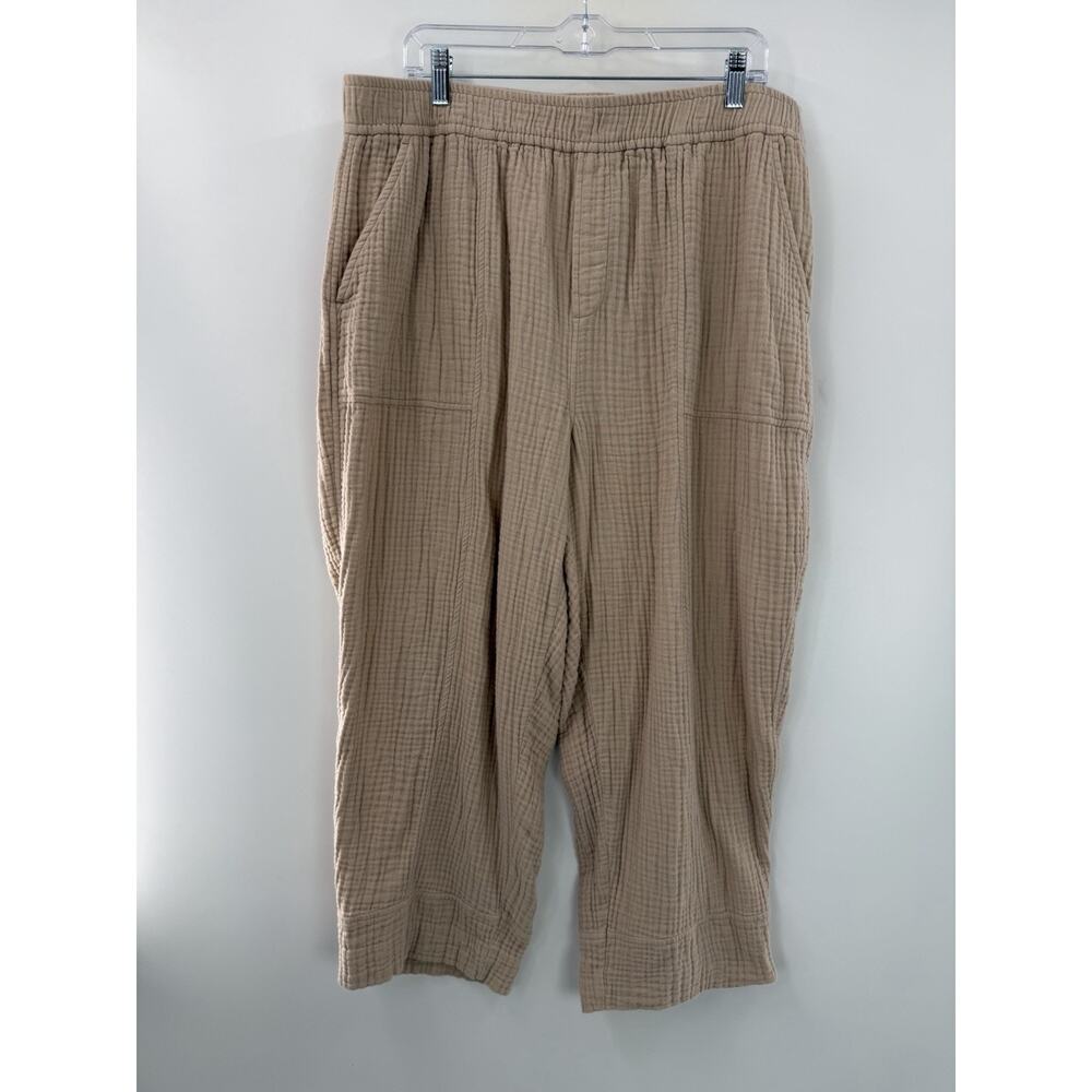 Madewell Women’s Gauze Pull-On Lightweight Pants Breezy Classic Beige Size XXL